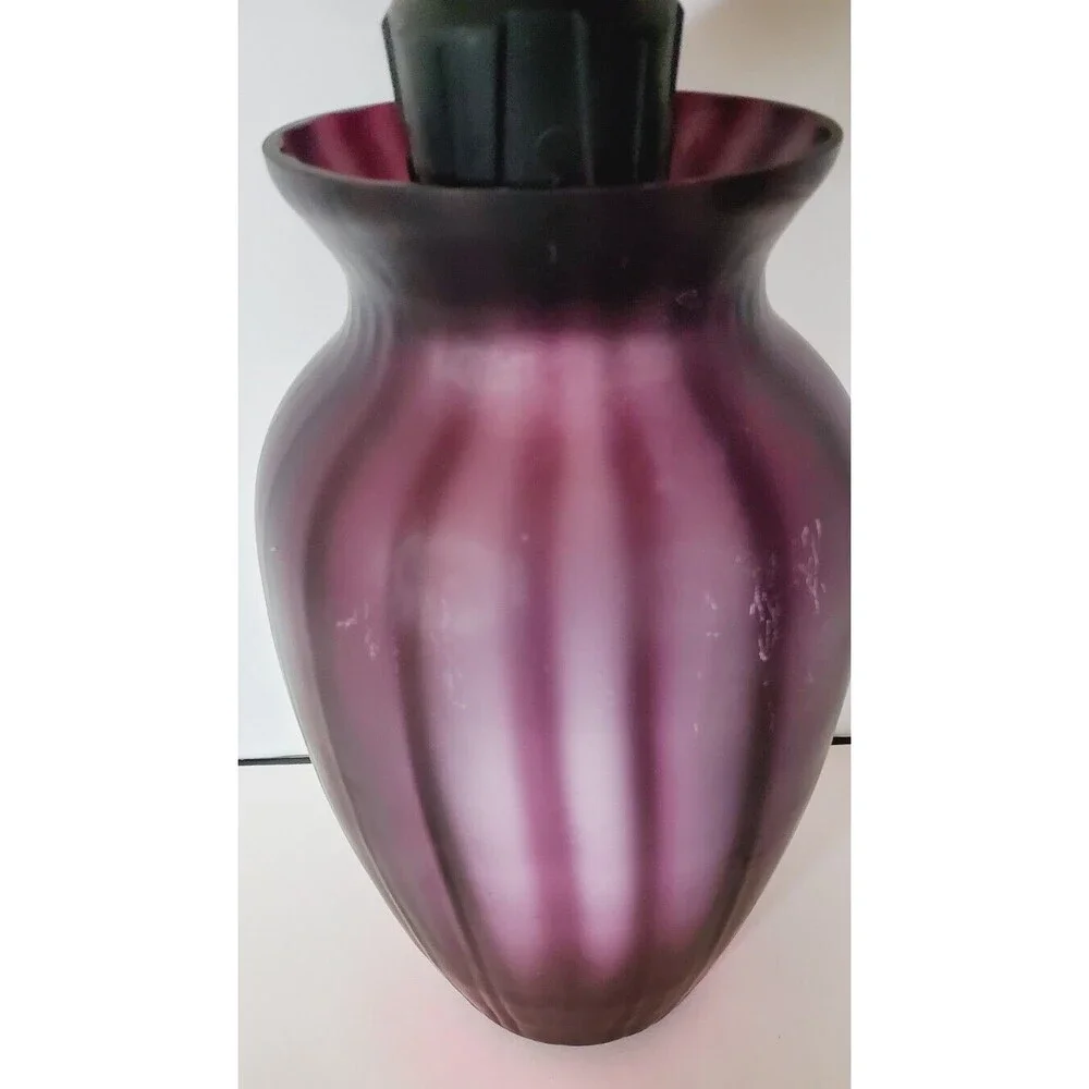 Beautiful Vibrant Amethyst Purple Frosted Blown Glass 10